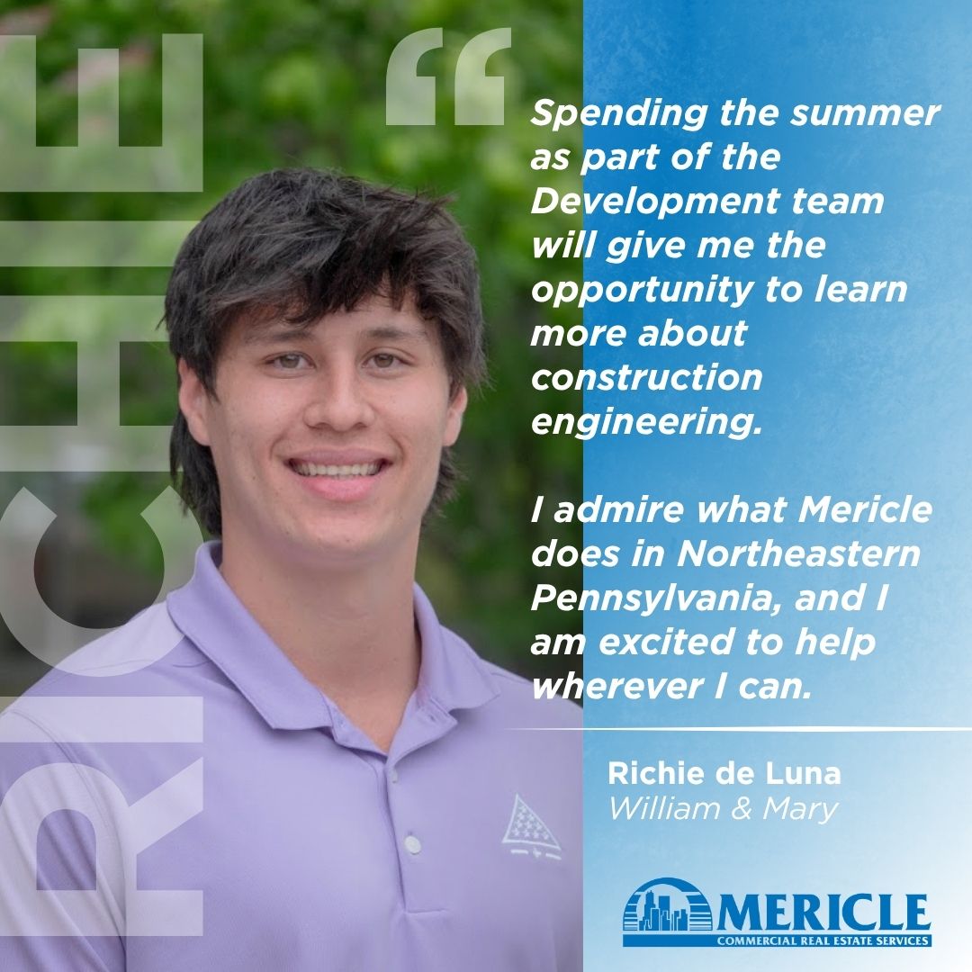 Last but certainly not least in our Summer Intern Series is Development intern, Richie de Luna! A student at the College of William and Mary, Richie is majoring in Physics. Welcome to the team! ☀️

Learn more about Richie and our other interns here: https://www.mericle.com/news/2025/06/mericle-welcomes-summer-interns-2025/
