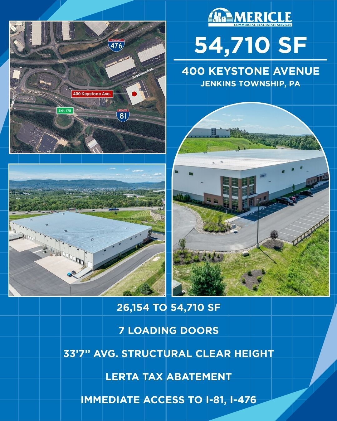 Mericle has industrial spaces available! Visit mericlereadytogo.com or call 570.823.1100 to learn more.