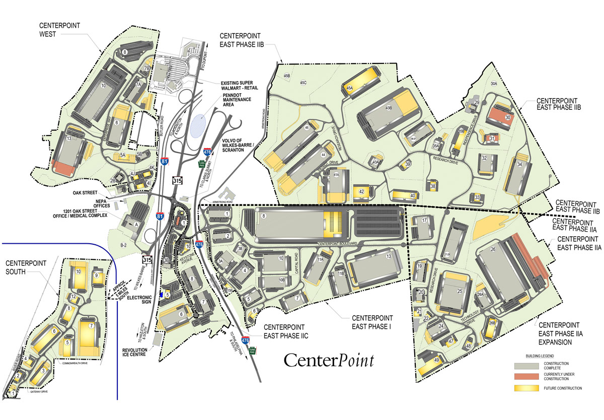 CenterPoint East, West, and South map