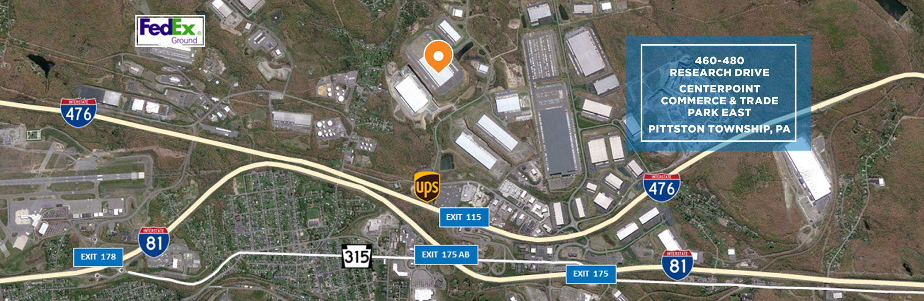 460-480 Research Drive, CenterPoint East, Pittston, PA highway access